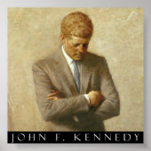 John F. Kennedy Portret op Canvas Poster (Voorkant)