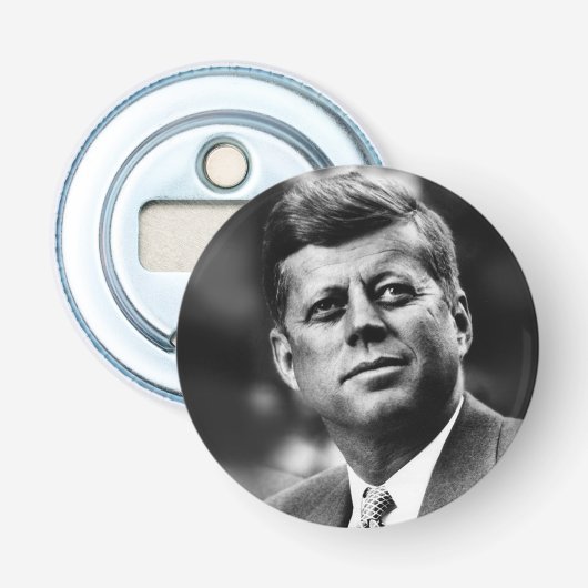 John F Kennedy President Button Flesopener (Voorkant)