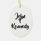 John F Kennedy President Keramisch Ornament (Achterkant)