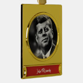 John F Kennedy President Verguld Banner Ornament (Rechts)