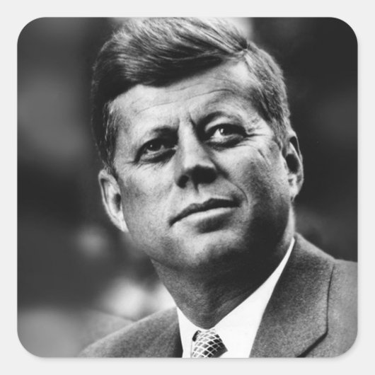 John F Kennedy President Vierkante Sticker (Voorkant)