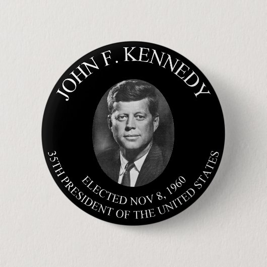 JOHN F. KENNEDY PRESIDENTIAL COIN ........... RONDE BUTTON 5,7 CM (Voorkant)