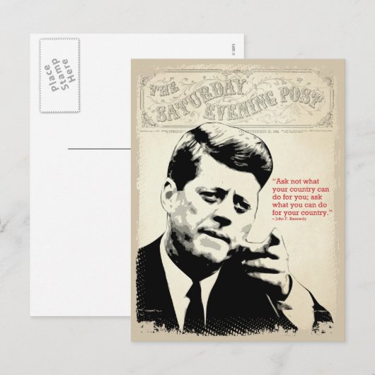 John F. Kennedy Quote Briefkaart (Voorkant / Achterkant)