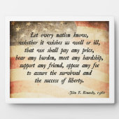 John. F Kennedy Quote Fotoplaat (Voorkant)
