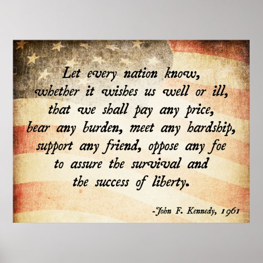 John. F Kennedy Quote Poster (Voorkant)