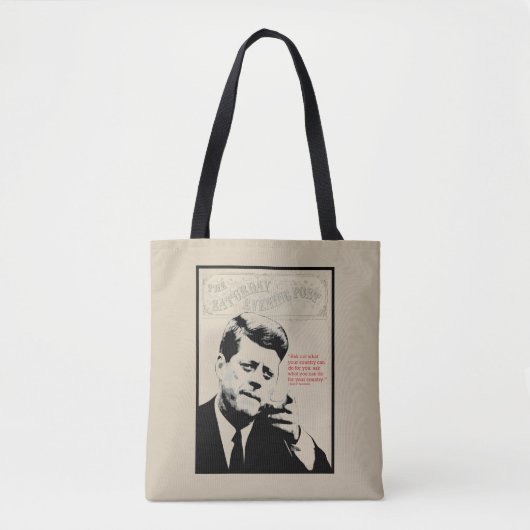 John F. Kennedy Quote Tote Bag (Voorkant)