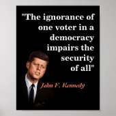 John F. Kennedy Quotr over stemmen met weinig info Poster (Voorkant)
