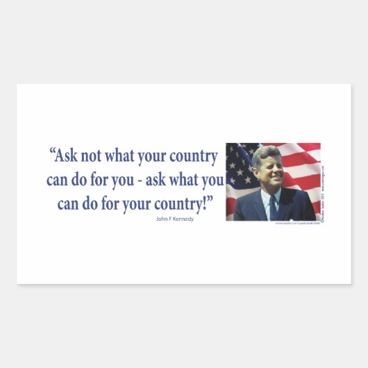 John F Kennedy Rechthoekige Sticker (Voorkant)
