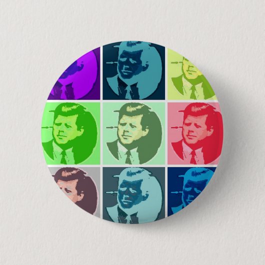 John F Kennedy Ronde Button 5,7 Cm (Voorkant)