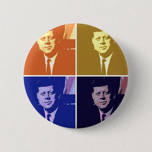 John F Kennedy Ronde Button 5,7 Cm (Voorkant)