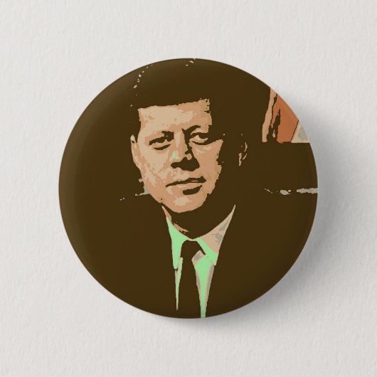 John F Kennedy Ronde Button 5,7 Cm (Voorkant)