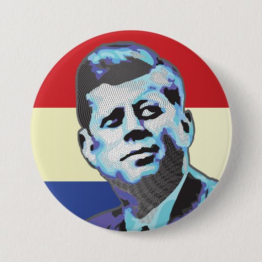 John F Kennedy Ronde Button 7,6 Cm (Voorkant)