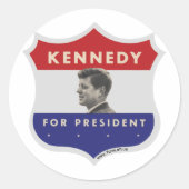 JOHN F KENNEDY RONDE STICKER (Voorkant)