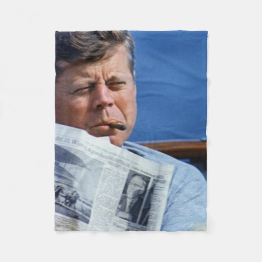 John F Kennedy Smoking Fleece Deken (Voorkant)
