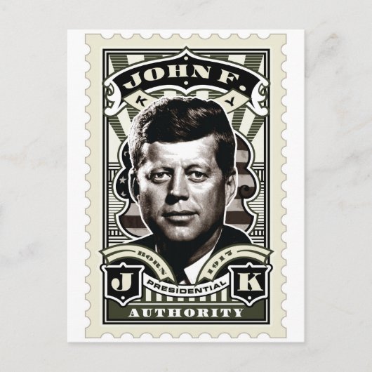John F. Kennedy  Stamp Art Briefkaart (Voorkant)