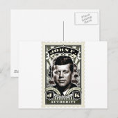 John F. Kennedy  Stamp Art Briefkaart (Voorkant / Achterkant)