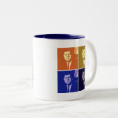 John F Kennedy Tweekleurige Koffiemok (Voorkant rechts)
