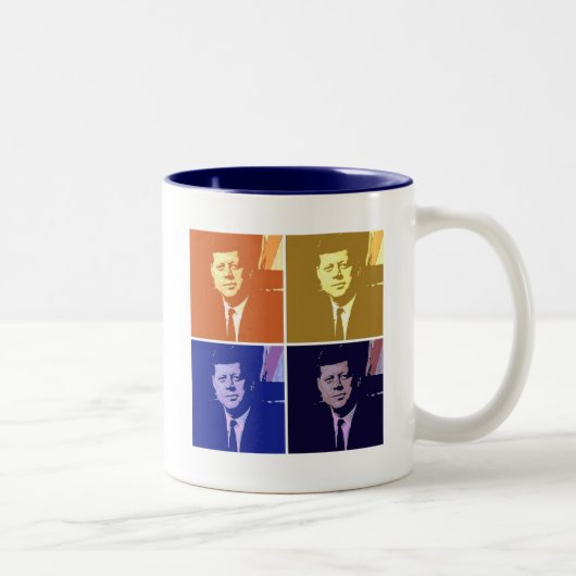 John F Kennedy Tweekleurige Koffiemok (Rechts)