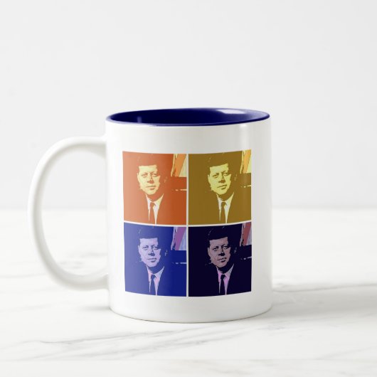 John F Kennedy Tweekleurige Koffiemok (Links)
