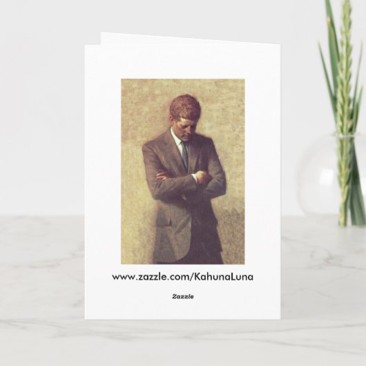 John F Kennedy van het president Fractal het Feestdagen Kaart (Achterkant)