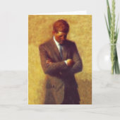 John F Kennedy van het president Fractal het Feestdagen Kaart (Voorkant)