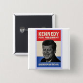 John F Kennedy Vierkante Button 5,1 Cm (Voorkant /achterkant)