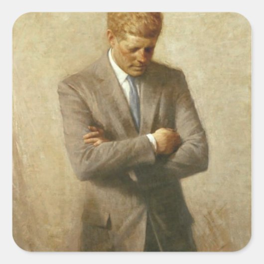 John F. Kennedy Vierkante Sticker (Voorkant)