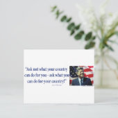 John F Kennedy - Vraag niet wat je land is Briefkaart (Staand voorkant)