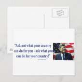 John F Kennedy - Vraag niet wat je land is Briefkaart (Voorkant / Achterkant)