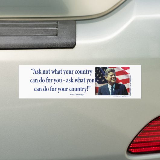 John F Kennedy - Vraag niet wat je land is Bumpersticker (Op auto)