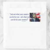 John F Kennedy - Vraag niet wat je land is Rechthoekige Sticker (Tas)