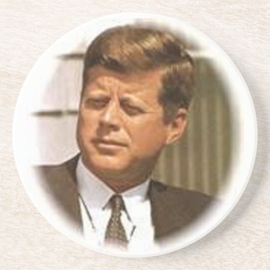 John F Kennedy Zandsteen Onderzetter (Voorkant)