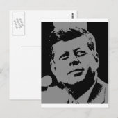 John F. Kennedy zwart en grijs silhouette Briefkaart (Voorkant / Achterkant)