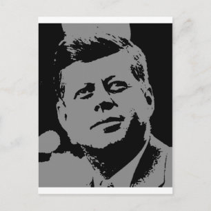 John F. Kennedy zwart en grijs silhouette Briefkaart