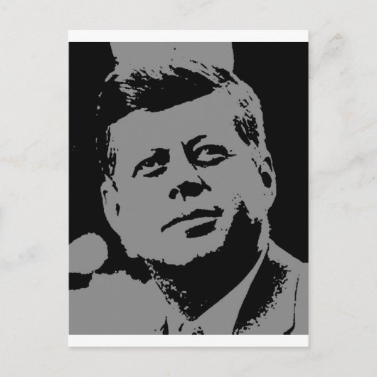 John F. Kennedy zwart en grijs silhouette Briefkaart (Voorkant)