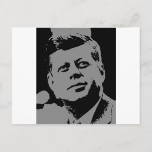 John F. Kennedy zwart en grijs silhouette Briefkaart