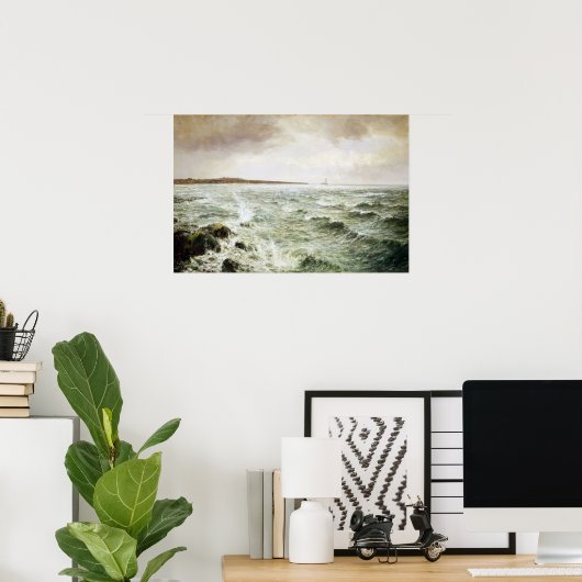 John Falconer Slater Uitzicht van Whitley Bay Poster (Thuiskantoor)