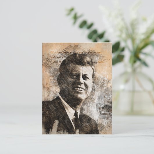 John Fitzgerald Kennedy Briefkaart (Staand voorkant)