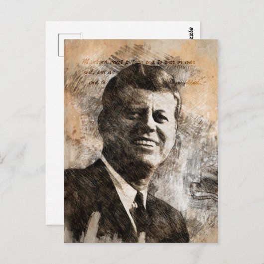 John Fitzgerald Kennedy Briefkaart (Voorkant / Achterkant)