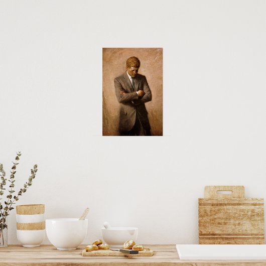 John Fitzgerald Kennedy by Aaron Shikler Poster (Keuken)