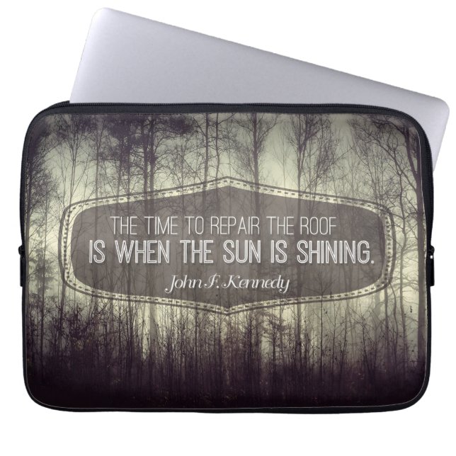John Fitzgerald Kennedy Inspirerend Quote Reparati Laptop Sleeve (Voorkant)