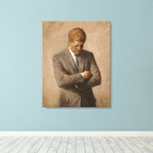 John Fitzgerald Kennedy - Officiële Portret Canvas Afdruk (Insitu (Houten vloer))