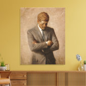 John Fitzgerald Kennedy - Officiële Portret Canvas Afdruk (Insitu (Woonkamer))