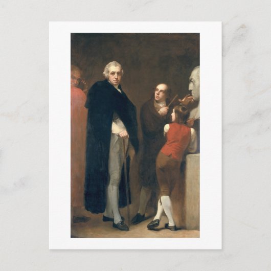 John Flaxman (1755-1826) modelleert zijn buste van Briefkaart (Voorkant)