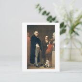 John Flaxman (1755-1826) modelleert zijn buste van Briefkaart (Staand voorkant)