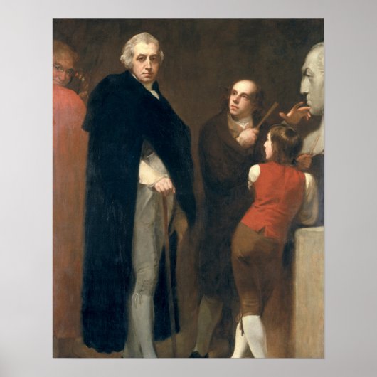 John Flaxman (1755-1826) modelleert zijn buste van Poster (Voorkant)