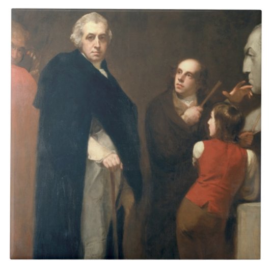John Flaxman (1755-1826) modelleert zijn buste van Tegeltje (Voorkant)