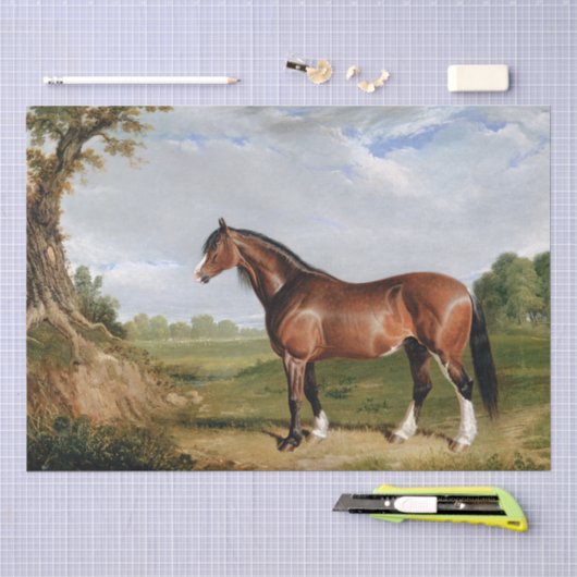 John Frederick Herring | Een Clydesdale-hengst Tissuepapier (Craft)