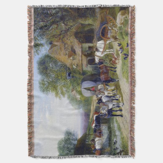 John Frederick Herring Halt Outside Bull's Head Deken (Voorkant Verticaal)