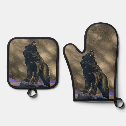 John Frew - Grizzly Bear Ovenwant & Pannenlap Set (Voorkant)